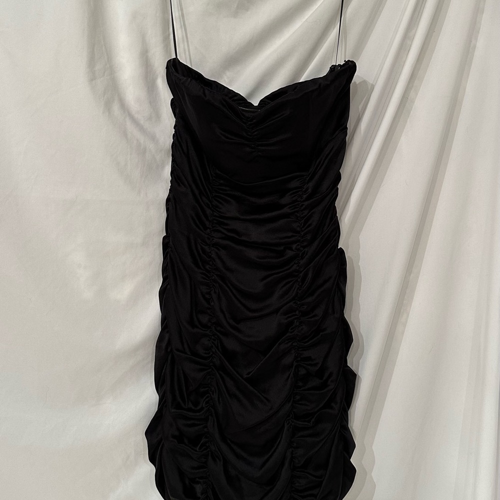Elegant Black Ruched Dress